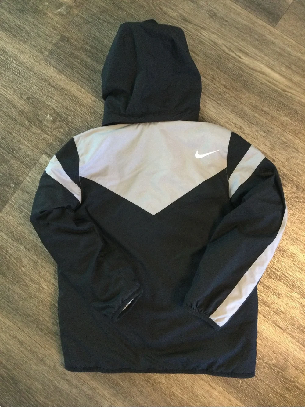 Youth Nike Black and gray reversible Hooded Sports Jacket
